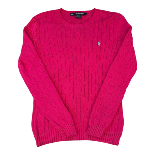 Womans Large Ralph Lauren Pink Cable Knit