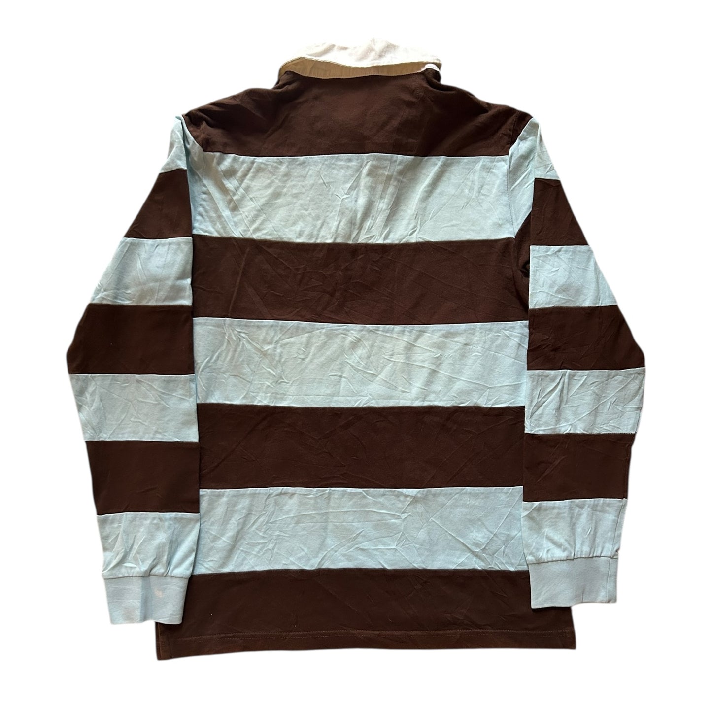 Extra Large Zara Brown and Light Blue Rugby Shirt