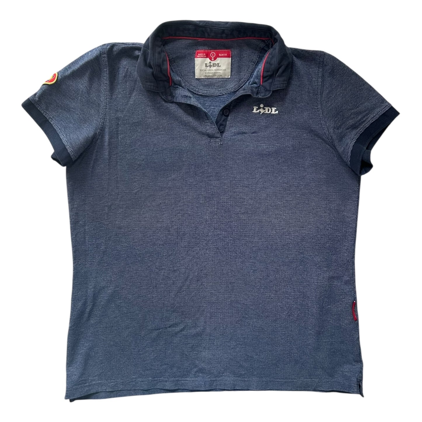 Large Lidl Blue Polo Shirt