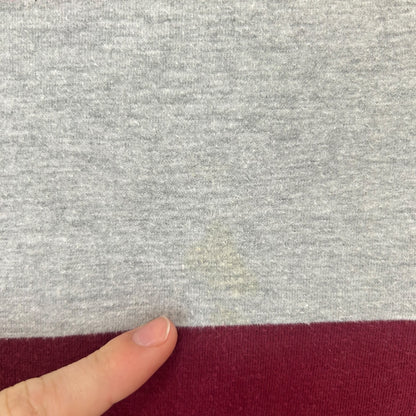 Extra Large In Extenso Grey And Burgundy Striped Rugby Shirt