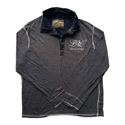 XXL Angelo Litrico Purple and White Striped Rugby Shirt