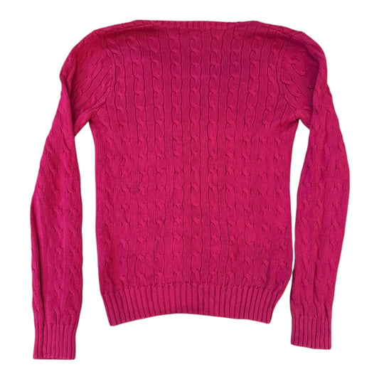 Womans Large Ralph Lauren Pink Cable Knit
