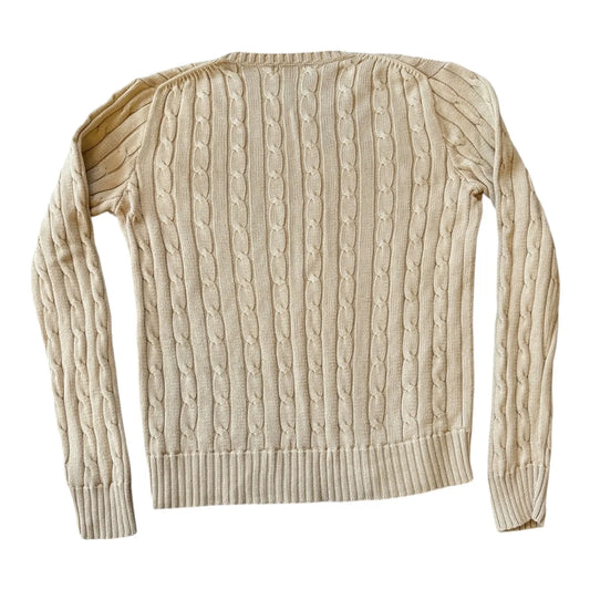 Womans Medium Ralph Lauren Beige Cable Knit