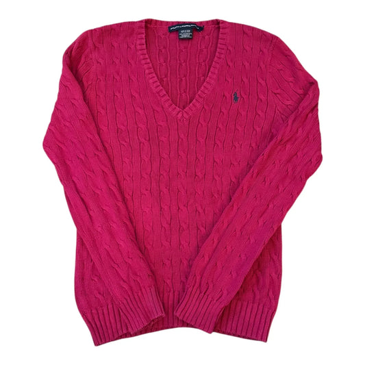 Womans Large Ralph Lauren Pink Cable Knit