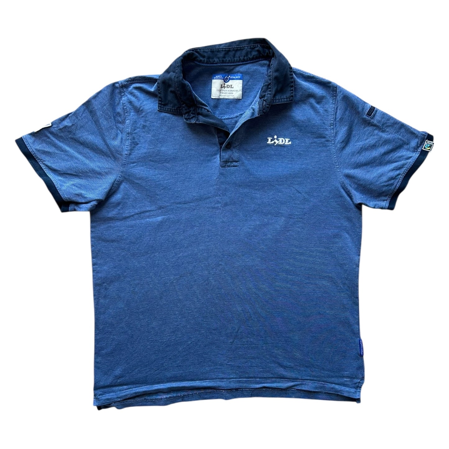 Large Lidl Blue Polo Shirt