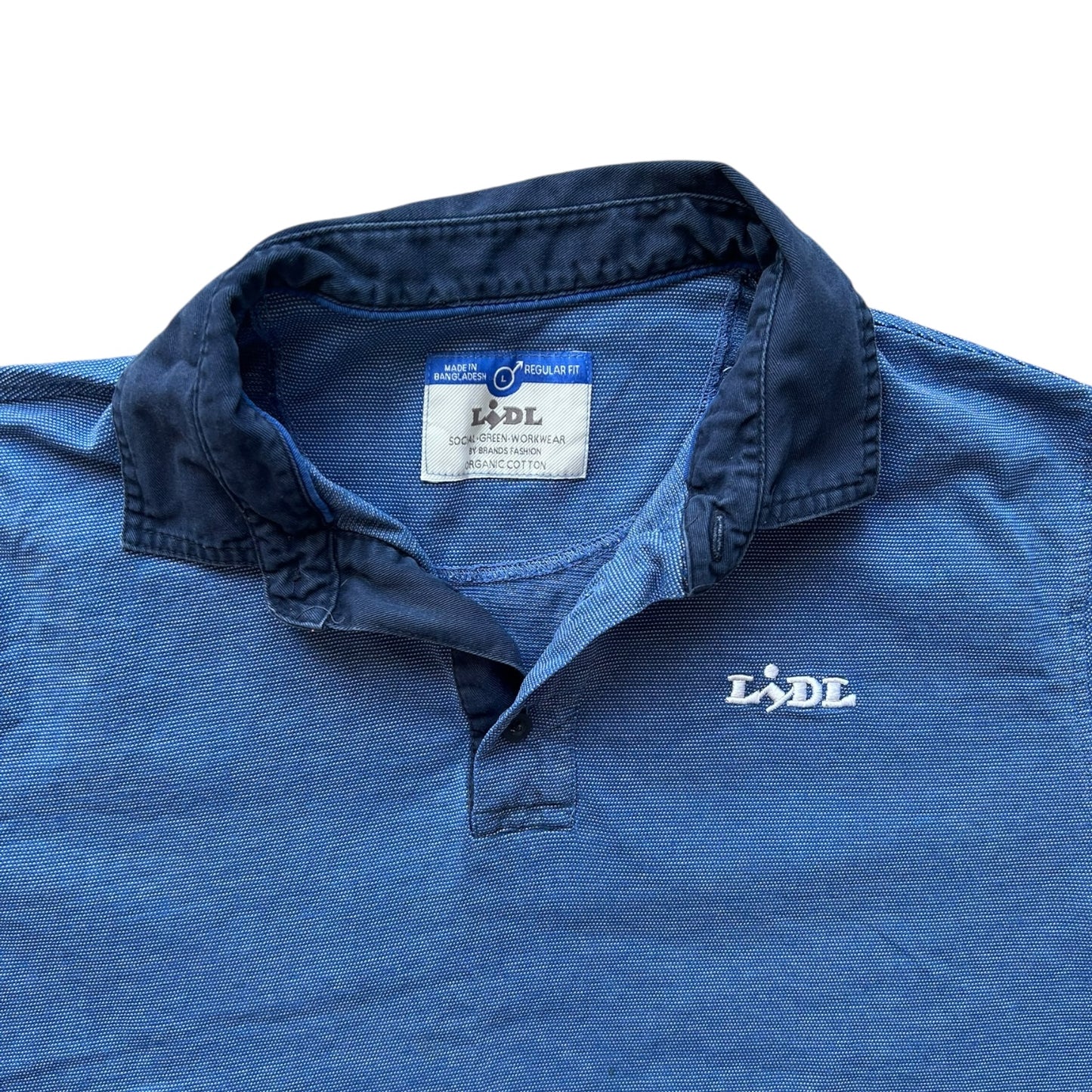 Large Lidl Blue Polo Shirt