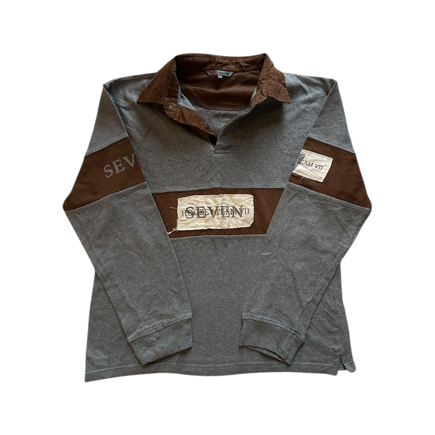 Large Red Code Grey Rugby Shirt