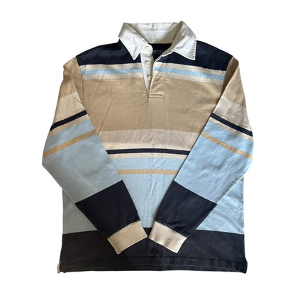 Large Morstyle Beige, Navy and Blue Rugby Shirt