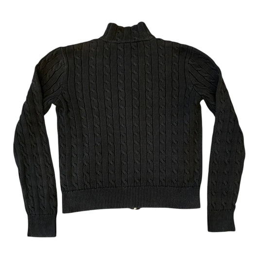 Womans Extra large Ralph Lauren Black Full Zip Cable Knit