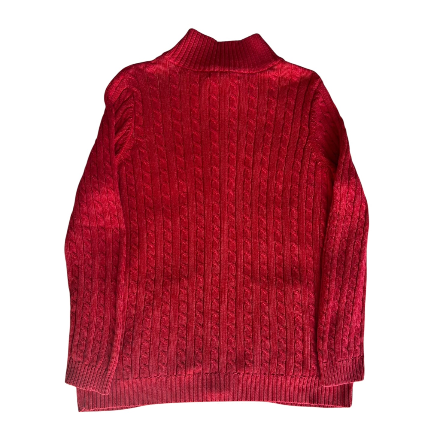 Woman’s Extra Large Ralph Lauren Red Full Zip Cable Knit