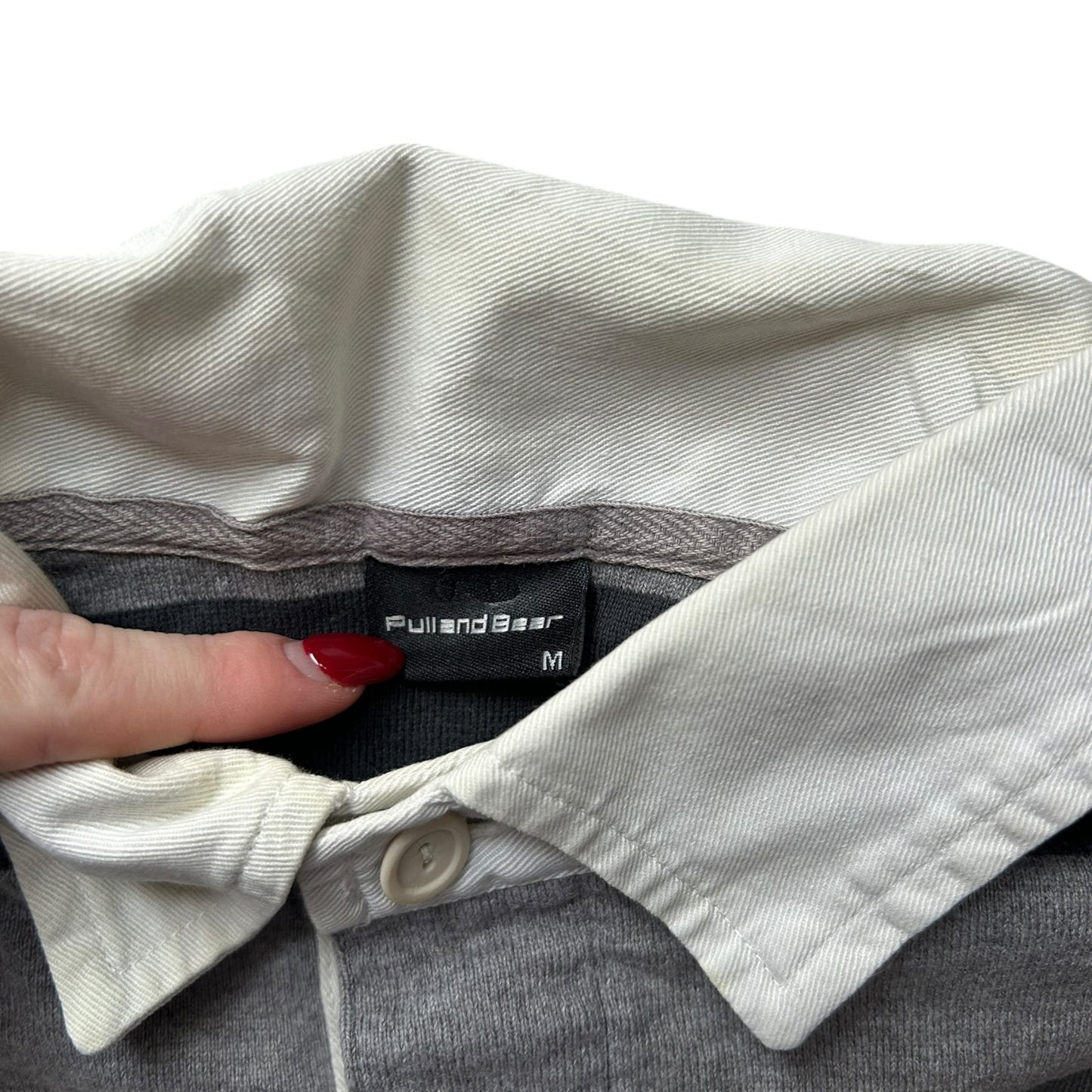 Medium Pull & Bear Grey Rugby Shirt