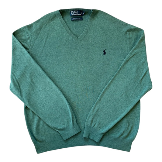 Extra large Ralph Lauren Green V-Neck Jumper