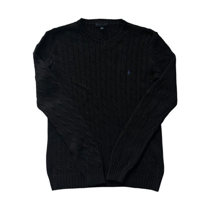 Woman’s Large Ralph Lauren Black Cable Knit