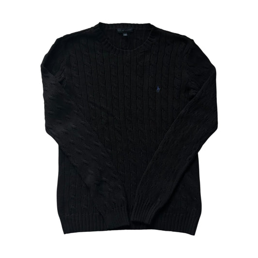 Woman’s Large Ralph Lauren Black Cable Knit