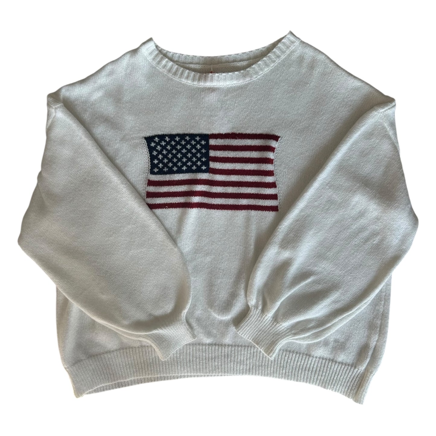 Extra Large White USA Flag Knitted Jumper