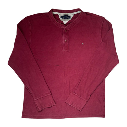 Large Tommy Hilfiger Burgundy Long Sleeve T-Shirt
