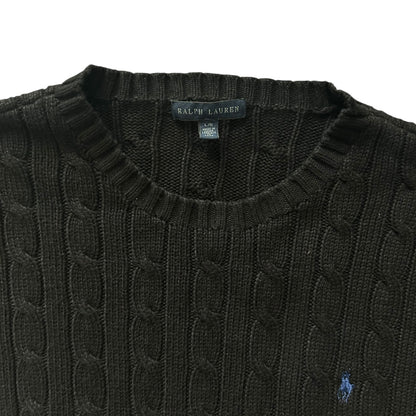 Woman’s Large Ralph Lauren Black Cable Knit