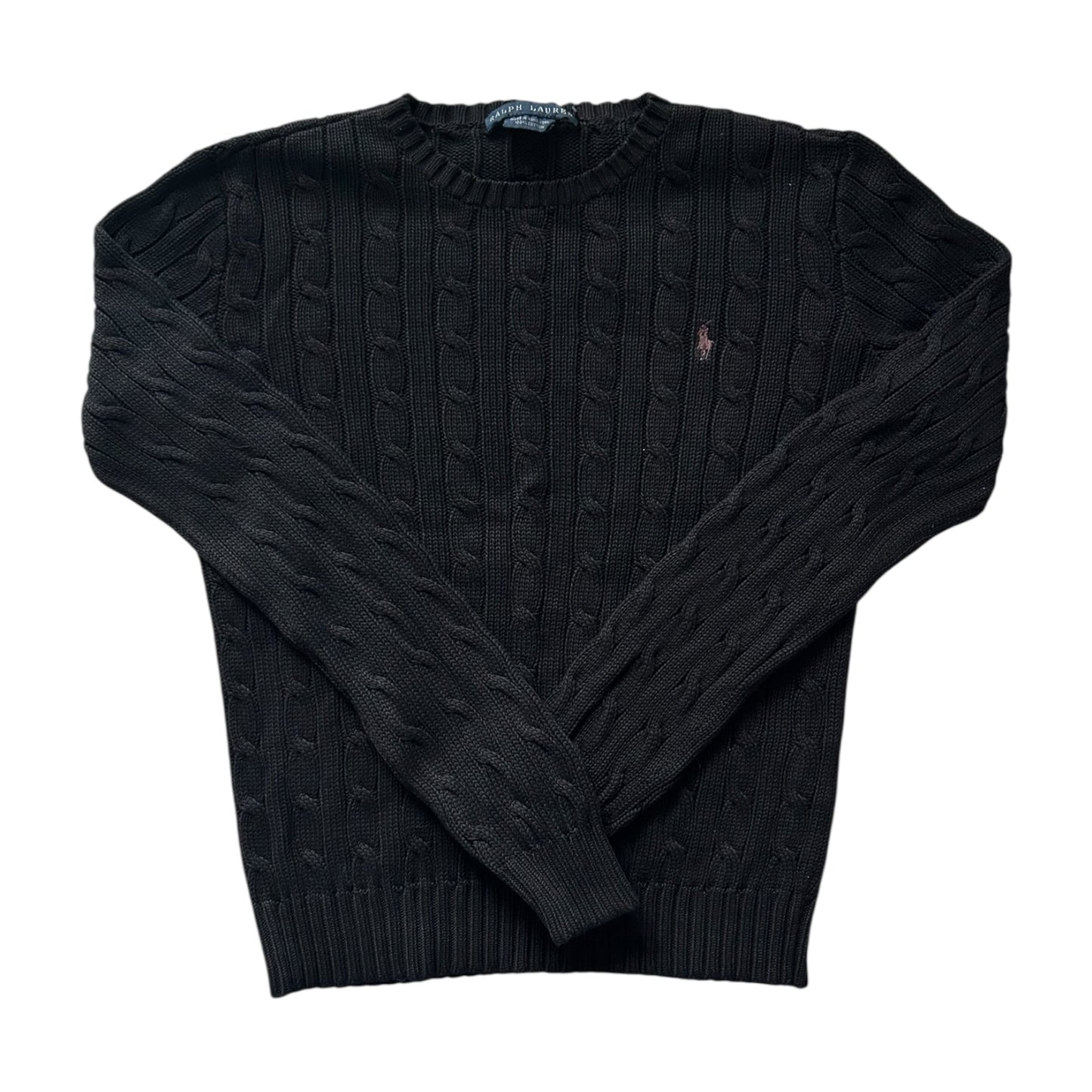 Woman’s Small Ralph Lauren Black Cable Knit
