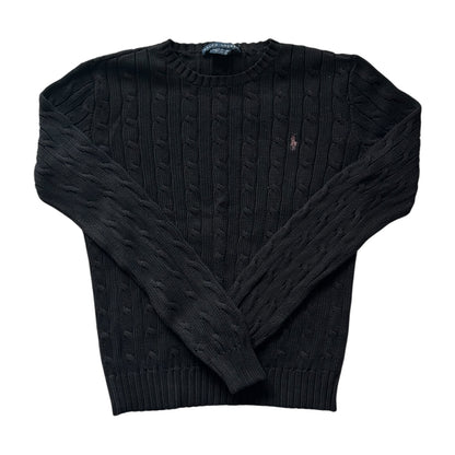 Woman’s Small Ralph Lauren Black Cable Knit