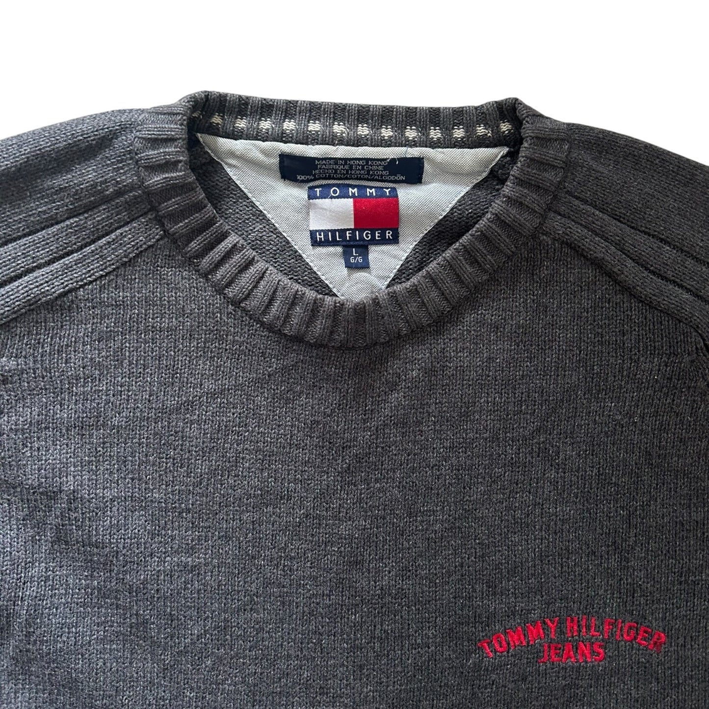 Large Tommy Hilfiger Grey Knitted Jumper