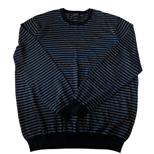 XXL Ralph Lauren Blue/Black Striped Thin Jumper