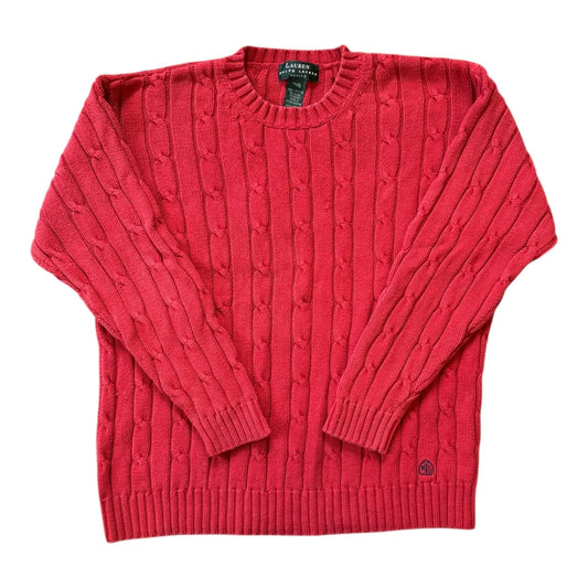 Womans Small Ralph Lauren Red Cable Knit