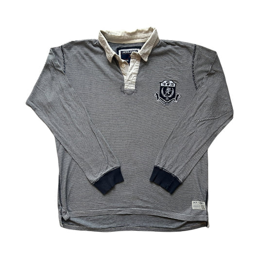 Extra Large Jack and Jones Navy and White Rugby Shirt