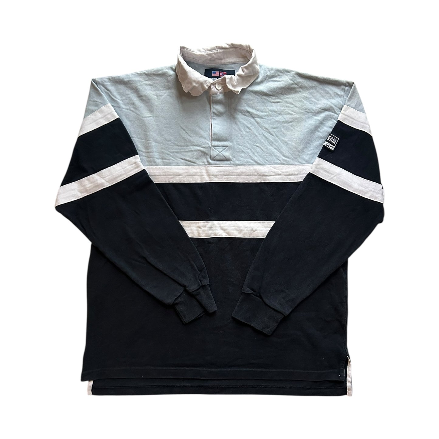 Medium Sacoor Brothers Navy Rugby Shirt
