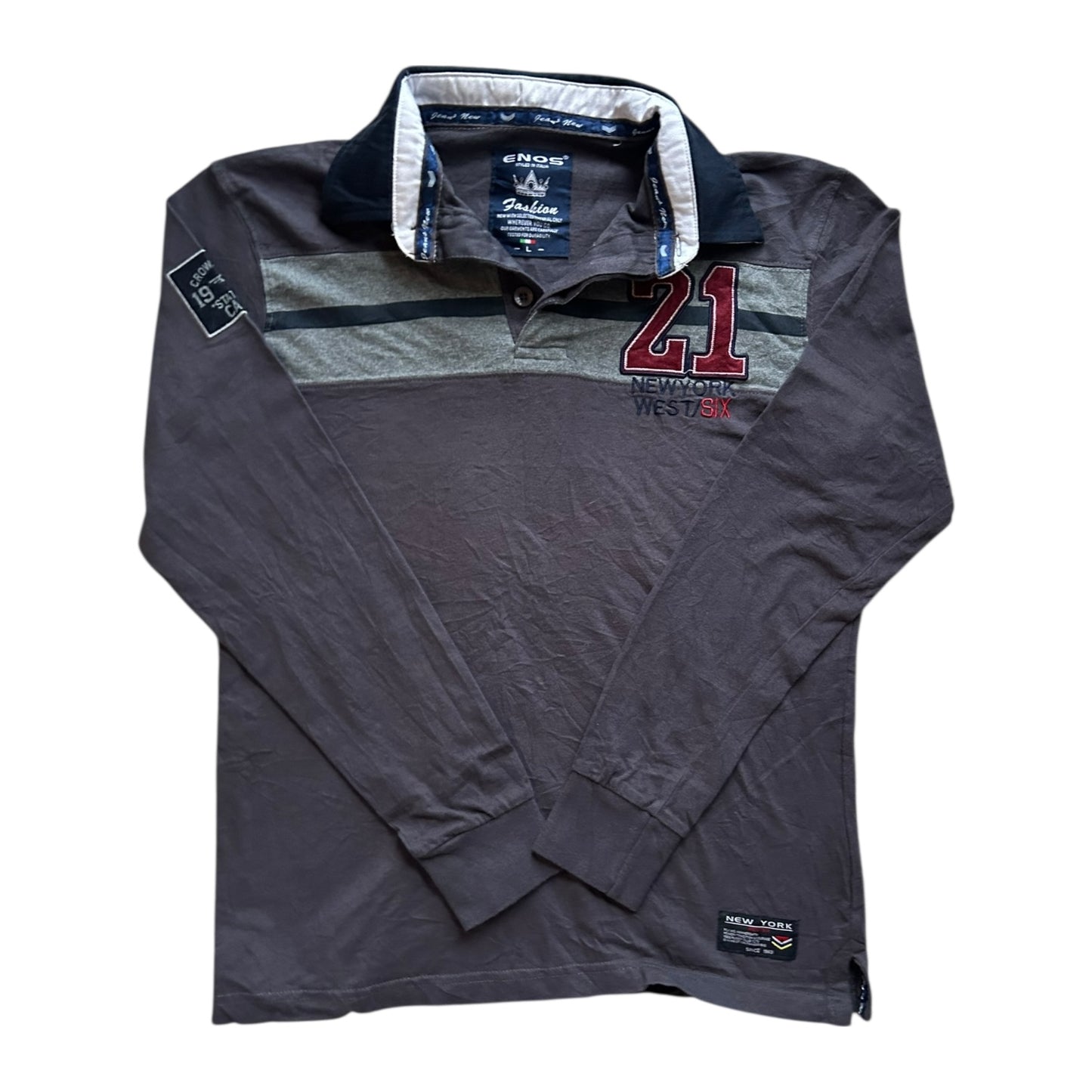 Large ENOS Grey Rugby Shirt