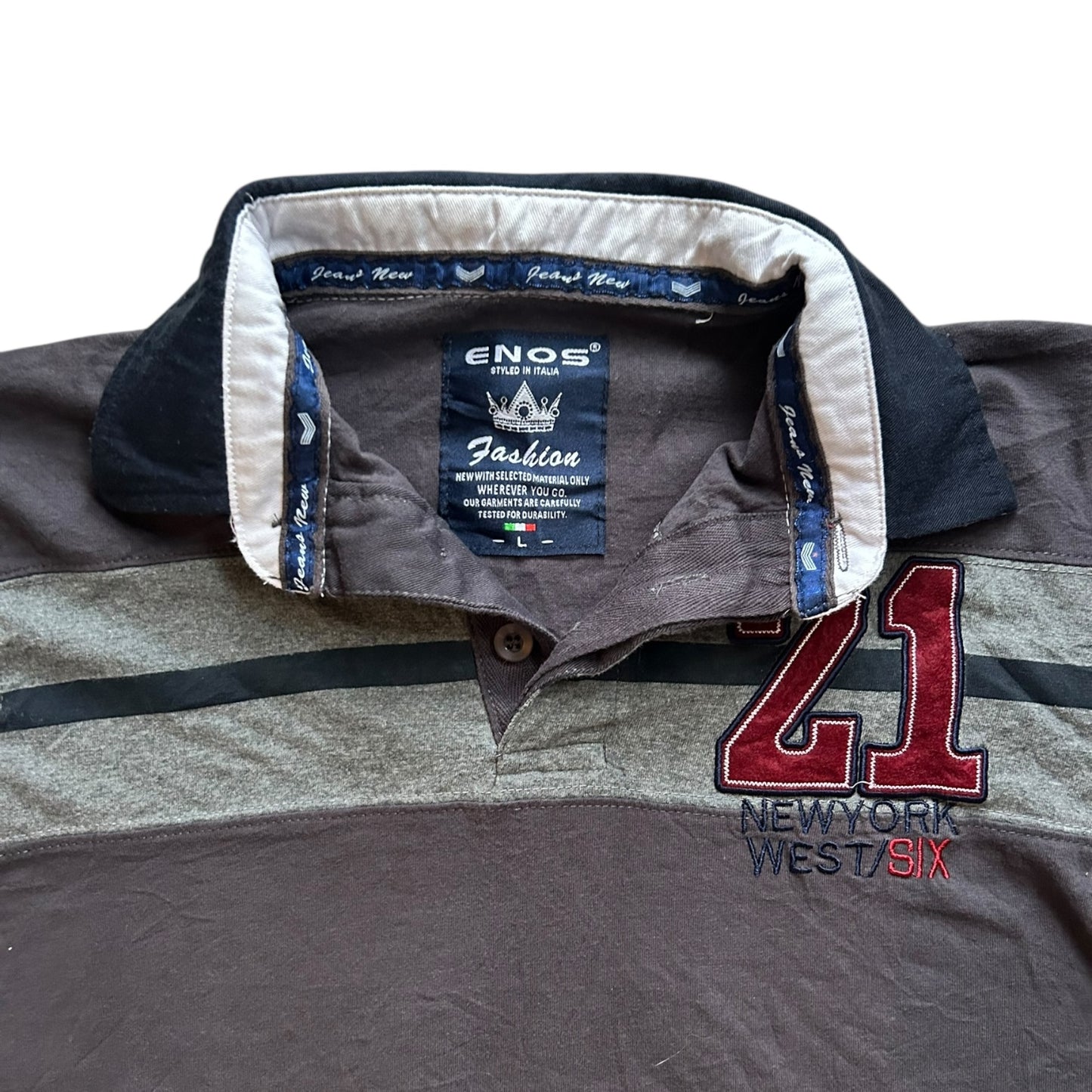 Large ENOS Grey Rugby Shirt