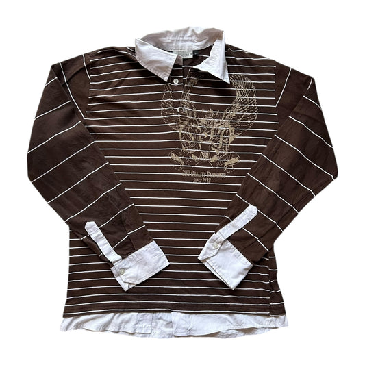 Large Clockhouse Brown Rugby Shirt