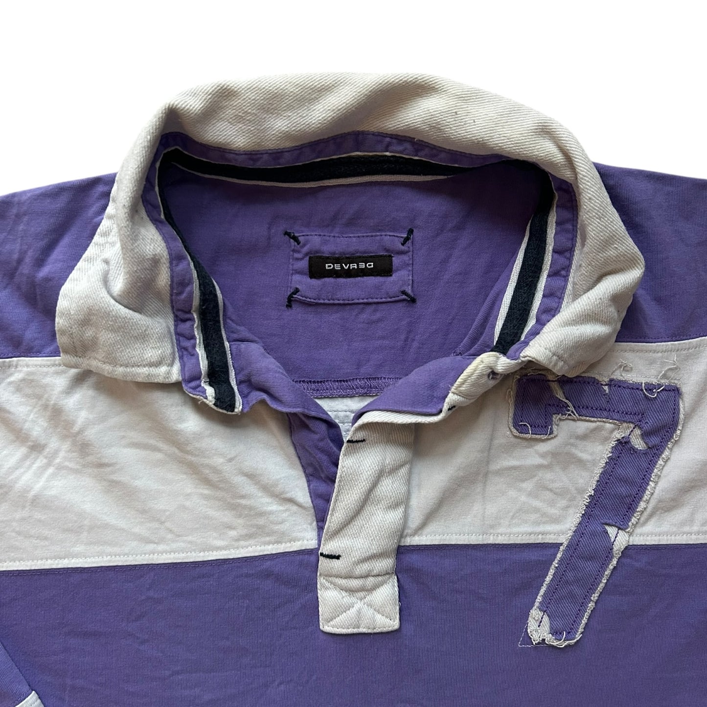Medium Devred Purple and White Rugby Shirt
