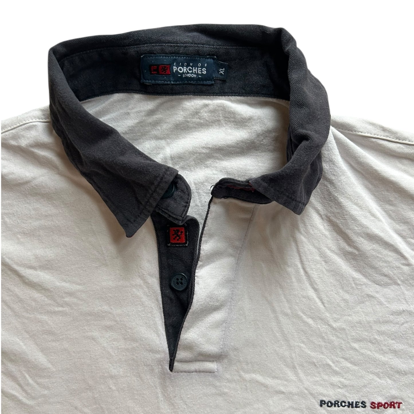 Extra Large Lion of Porches White Rugby Shirt