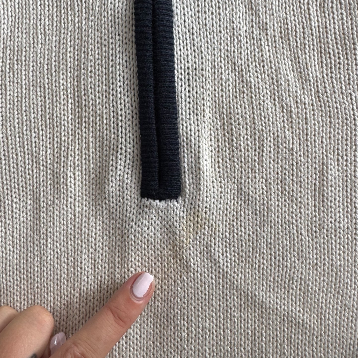 Large Nautica Navy and White Knitted 1/4 Zip