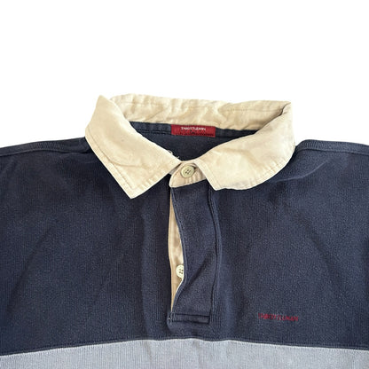 Medium Throttleman Navy and Red Rugby Shirt