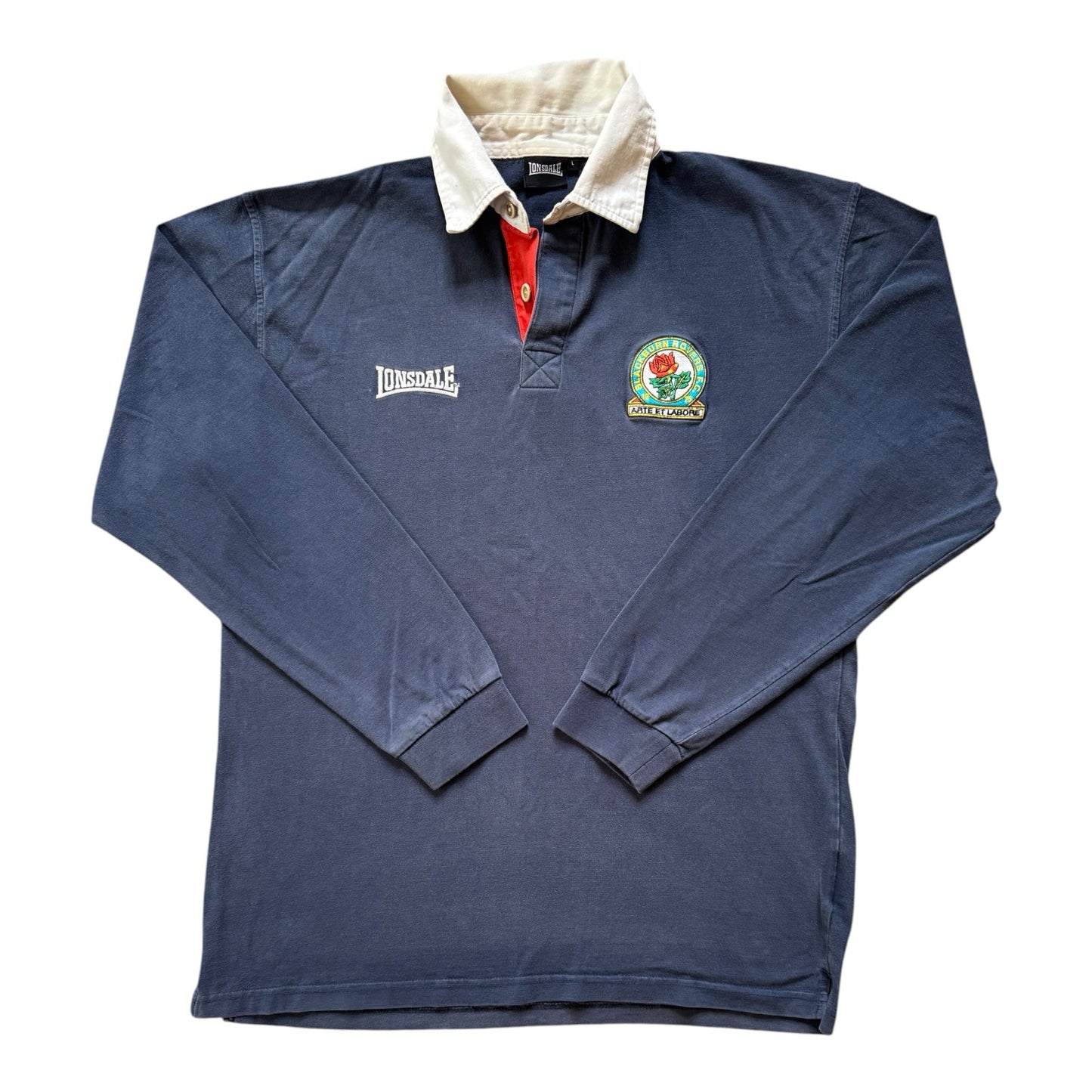 Large Lonsdale Navy Blackburn Rovers Football Club Rugby Shirt