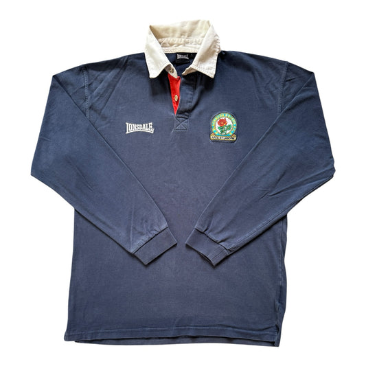 Large Lonsdale Navy Blackburn Rovers Football Club Rugby Shirt