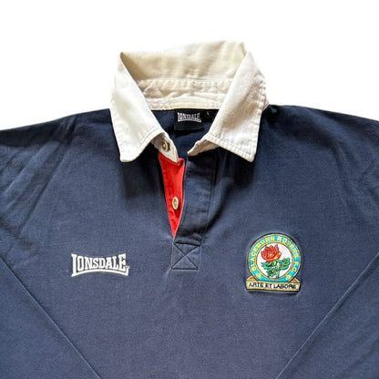 Large Lonsdale Navy Blackburn Rovers Football Club Rugby Shirt