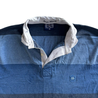 XXL Serge Blanco Blue Striped Rugby Shirt