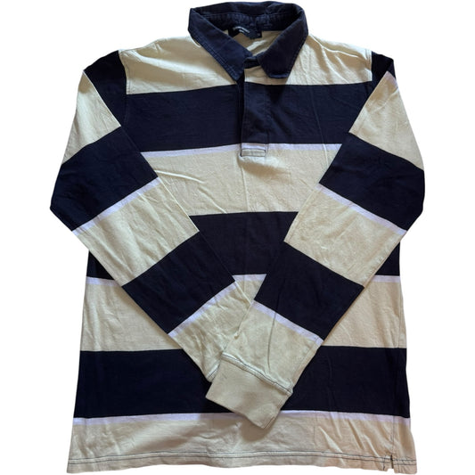 Medium Racing Green Navy and Cream Rugby Shirt