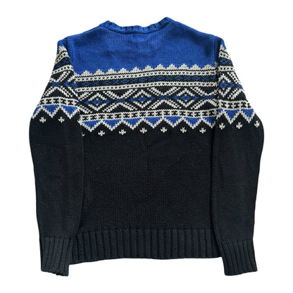 Aged 10-12 Ralph Lauren Blue and Black Knitted Jumper
