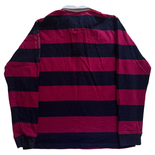 Large Harvest Navy and Pinky Red Rugby Shirt