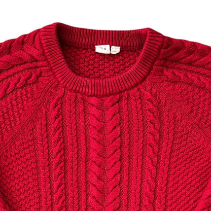 Woman's Small Gap Red Cable Knit Jumper