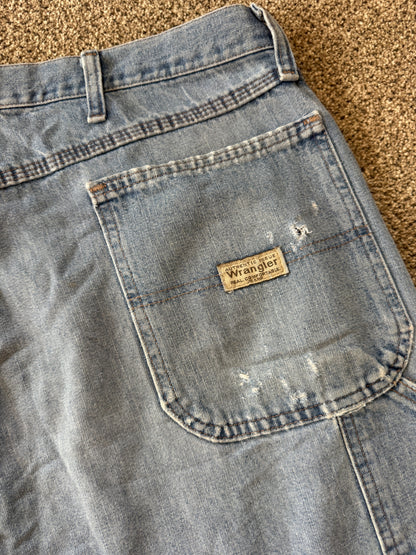 38/30 Wrangler Carpenter Denim Blue Jeans