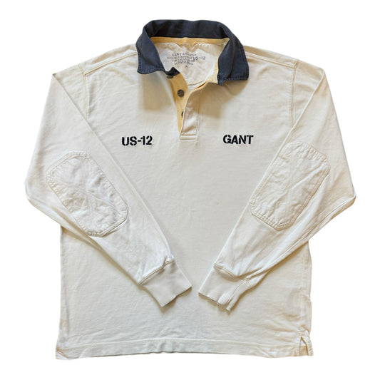 Large Gant White US-12 Rugby Shirt