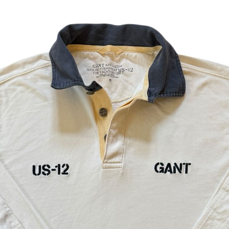 Large Gant White US-12 Rugby Shirt