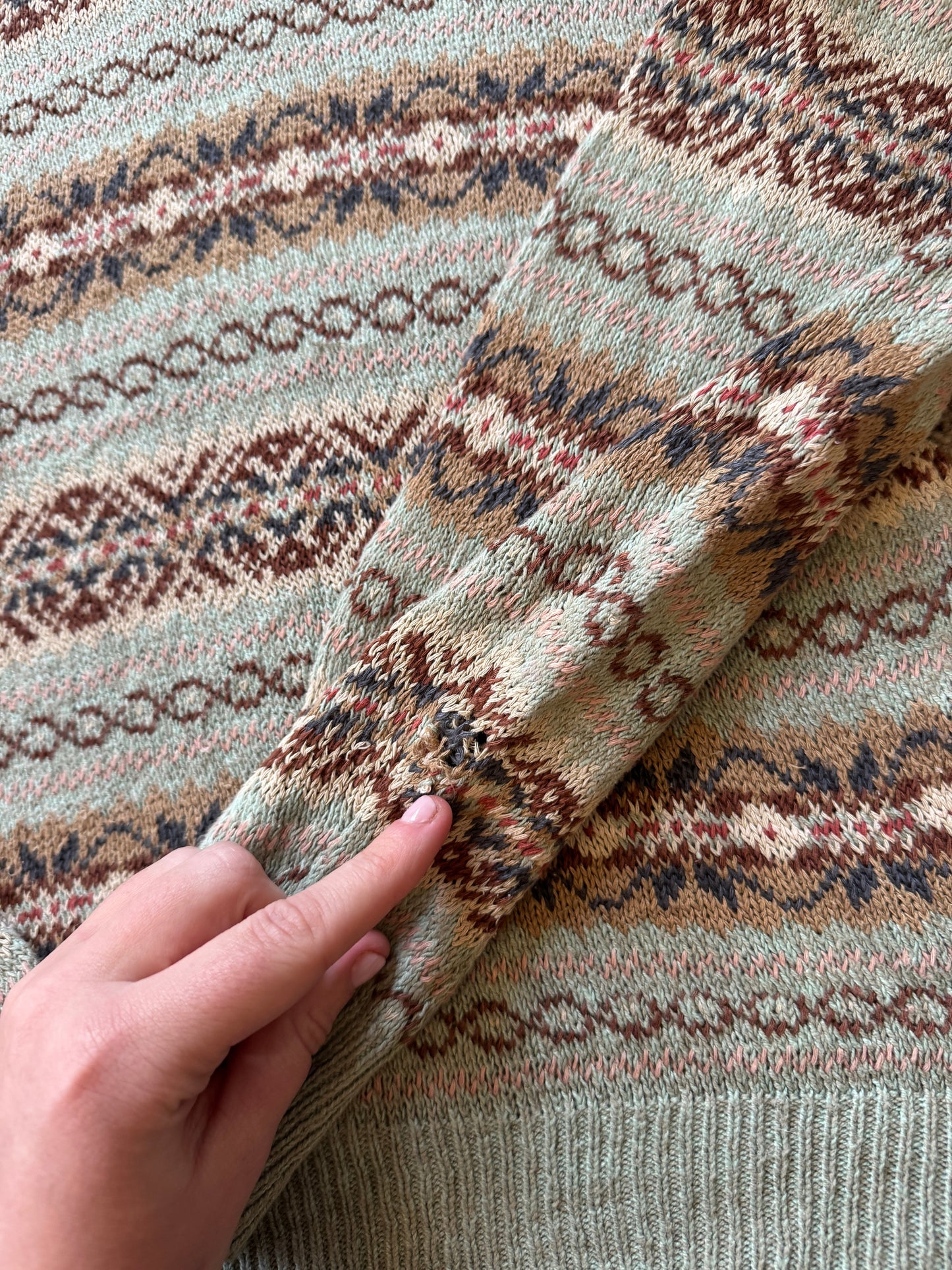 Woman's Large Ralph Lauren Green Fair Isle Knitted Jumper