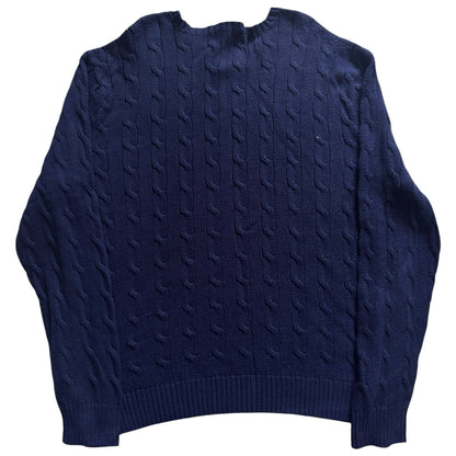 XXL Ralph Lauren Navy Cable Knit Jumper