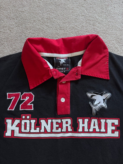 Small Kölner Haie Black Rugby Style Polo Shirt