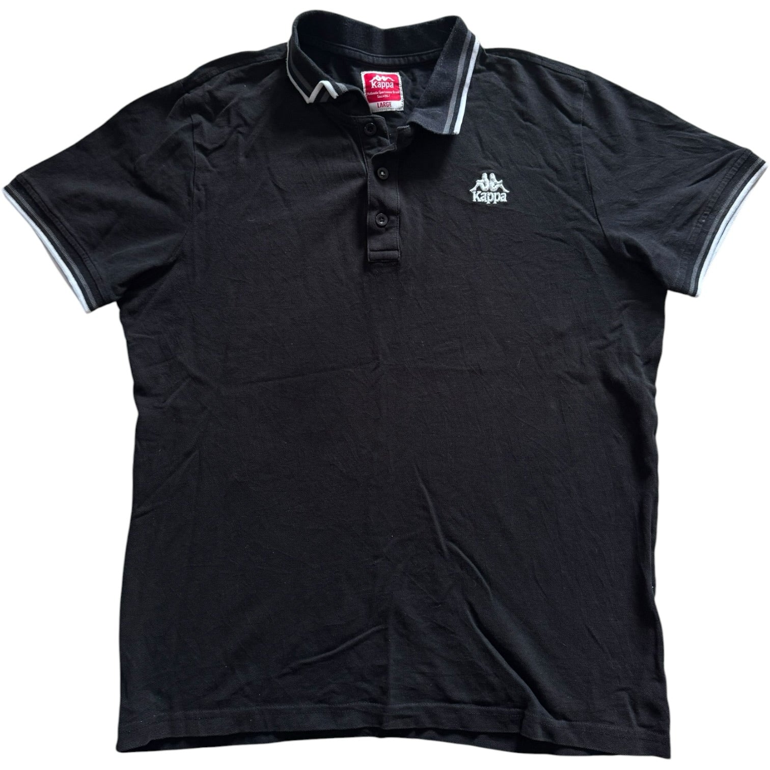 Large Kappa Black Polo Shirt